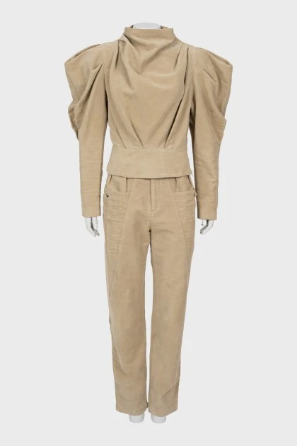 Velor suit with trousers
