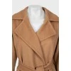 Brown wool coat with belt