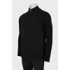 Men's black cardigan with zipper