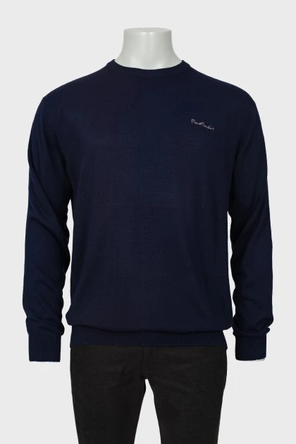 Men's blue jumper with brand logo