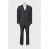 Men's wool suit with stripes and tag