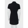 Black dress with embroidered logo