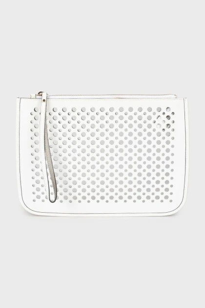 Leather clutch with perforation
