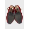 Textile dark red shoes