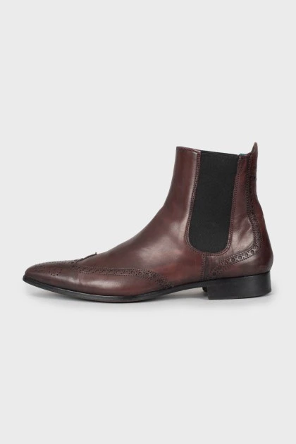 Men's maroon Chelsea boots