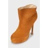 Light brown stiletto heeled booties 