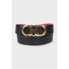 Reversible belt with gold buckle
