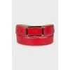 Red belt with signature embossing