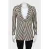 Wool jacket with striped print