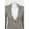 Wool jacket with striped print