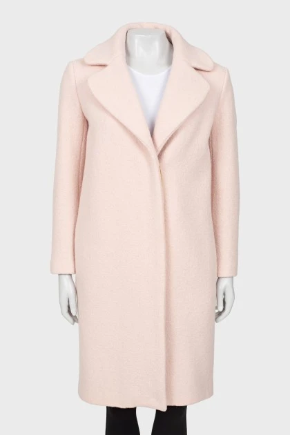  Light pink buttoned coat 
