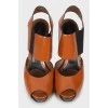 Brown heeled sandals