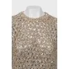 Knitted vest with silver sequins