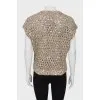 Knitted vest with silver sequins