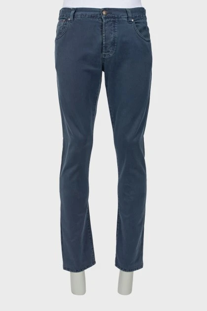 Men's blue jeans with buttons