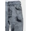 Gray jeans with stain effect