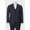Men's wool dark blue suit