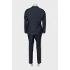 Men's wool dark blue suit