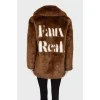 Brown faux fur coat