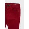 Red low-rise jeans