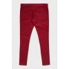 Red low-rise jeans