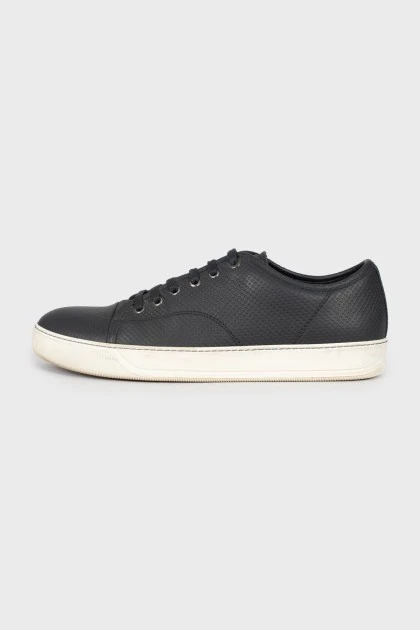 Men's leather sneakers with embossing