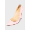 Light pink suede shoes