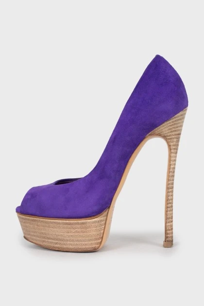 Purple suede shoes