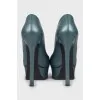 Dark green patent leather shoes