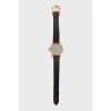 Wristwatch with leather strap