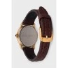 Wristwatch with leather strap