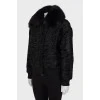Patterned fur jacket