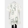 White coat with pattern