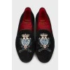 Men's textile moccasins with embroidery