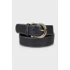 Navy blue belt with signature embossing