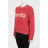 Knitted sweater with brand logo