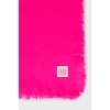 Pink fringed scarf