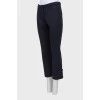 Navy blue straight-leg trousers