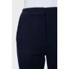 Wool blue trousers with elastic