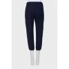 Wool blue trousers with elastic