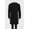 Woolen black coat with buttons