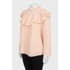 Light pink blouse with ruffles