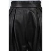 Black leather banana trousers