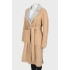 Two-tone belted coat