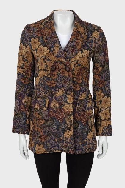 Double-breasted jacket in floral print