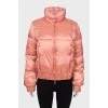 Pink cropped down jacket