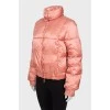Pink cropped down jacket