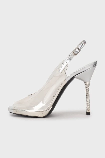 Silver embellished sandals