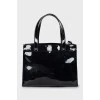 Patent leather tote bag