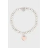 Silver bracelet with heart pendant